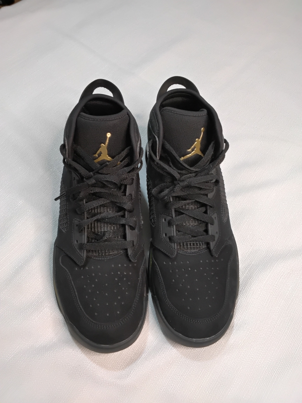Jordan Mars 270 Black Sneakers with Gold Jumpman Sz 12.